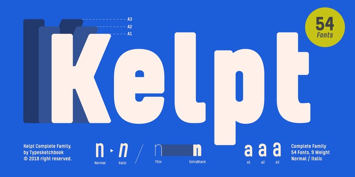 Beispiel einer Kelpt A2 Extra Bold Italic-Schriftart